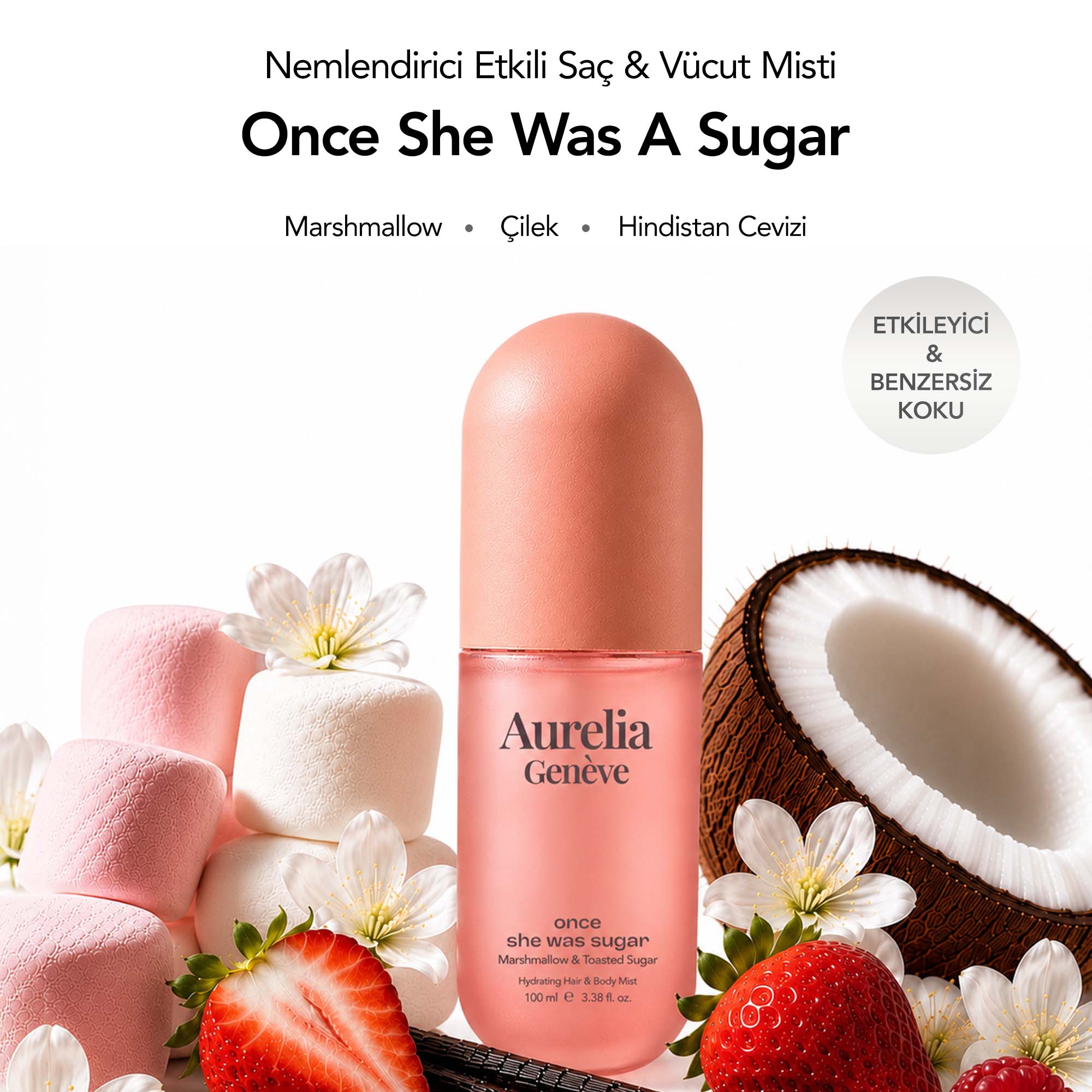 AURELIA GENÈVE - HYDRATING HAIR & BODY MIST ONCE SHE WAS SUGAR - Nemlendirici Etkili Saç & Vücut Misti - Marshmallow ve Karamelize Şeker
