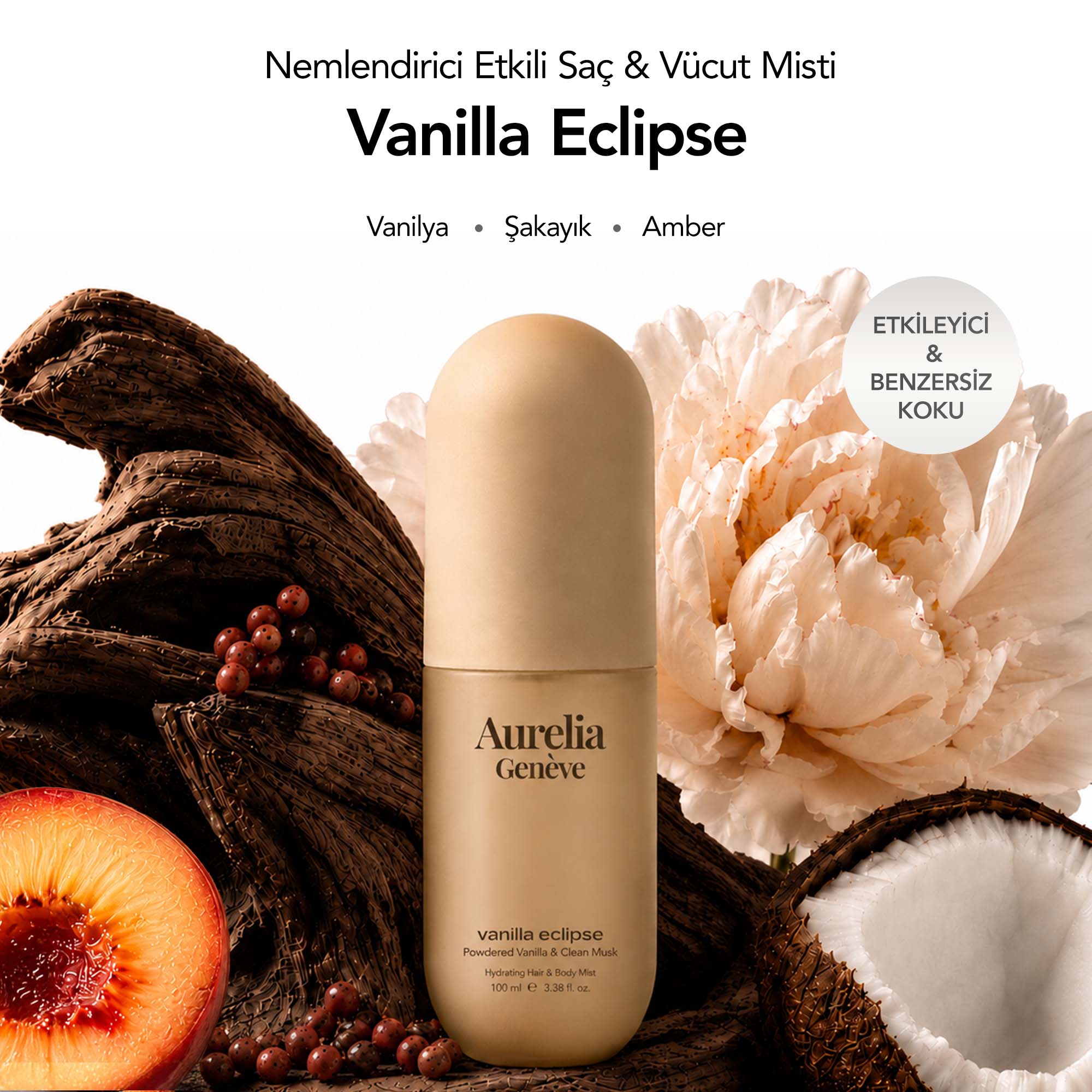 AURELIA GENÈVE - HYDRATING HAIR & BODY MIST VANILLA ECLIPSE  - Nemlendirici Etkili Saç & Vücut Misti - Pudramsı Vanilya ve Taze Misk