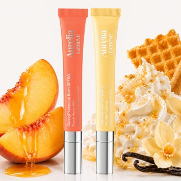 AURELIA GENÈVE - SHINE & PROTECT DUO - Güneşten Koruyucu & Dolgunlaştırıcı, Nemlendirici Etkili İkili Lip Balm Seti ( Bej & Şeftalimsi Pembe)