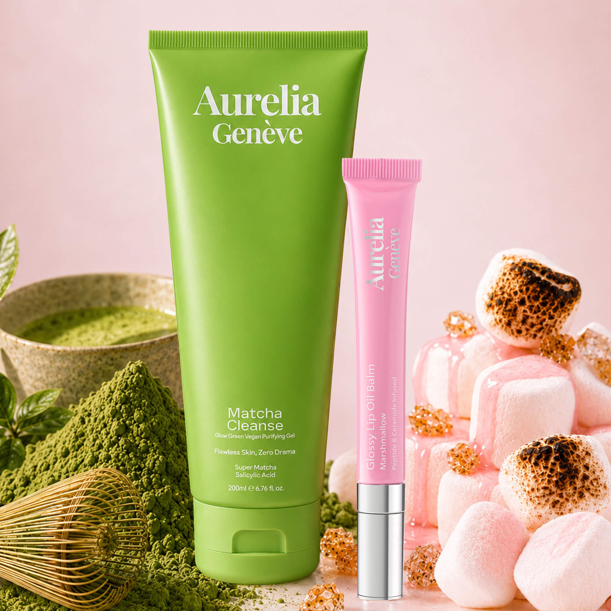 AURELIA GENÈVE - THE CLEAN & GLOSS ESSENTIALS - Temizleme Jeli & Nemlendirici Etkili Lip Balm Seti