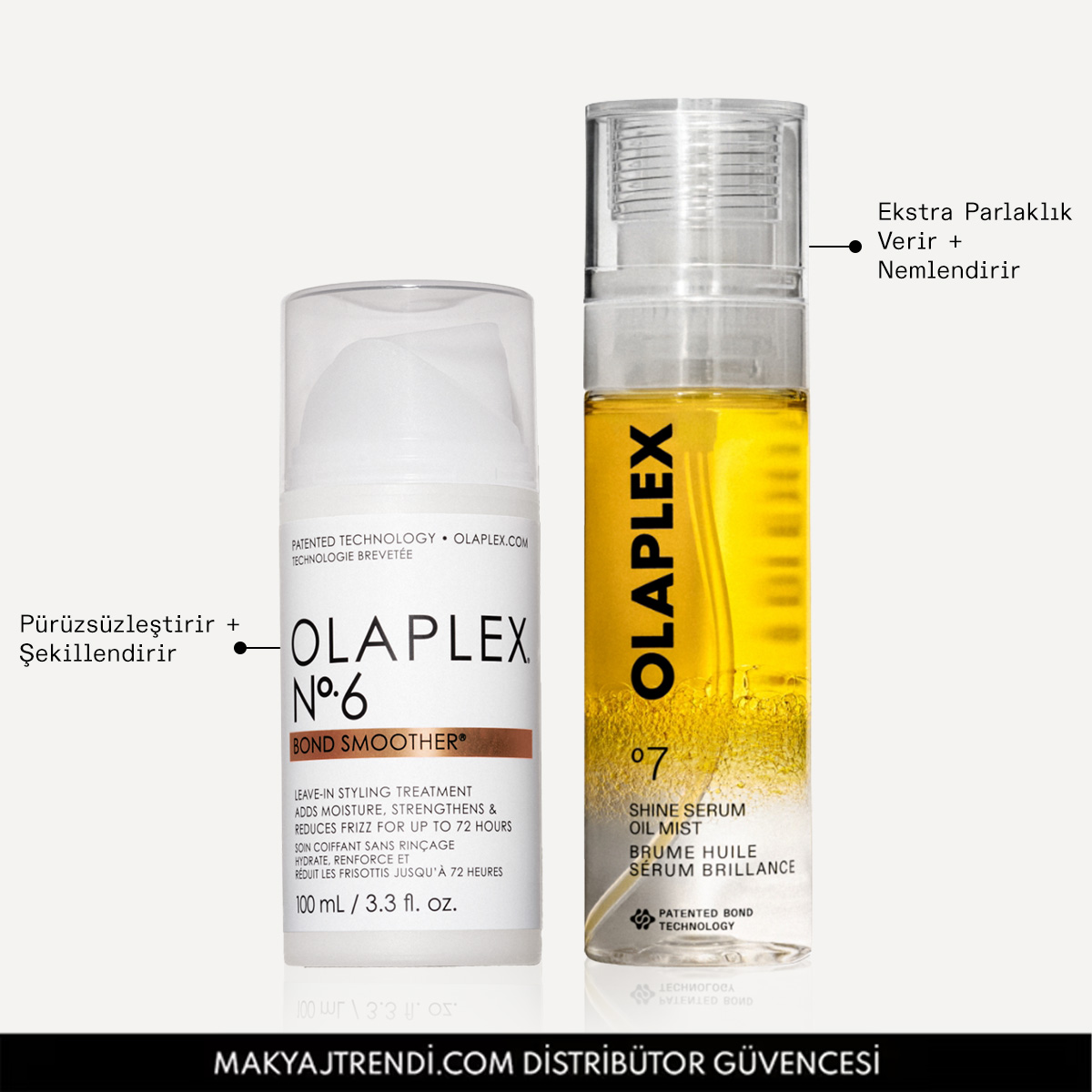 OLAPLEX - SILKY SMOOTH DUO - Anında Parlaklık ve Nem Veren 2si 1 Arada Onarıcı Serum Mist & Bağ Güçlendirici Durulanmayan Saç Şekillendirici Seti