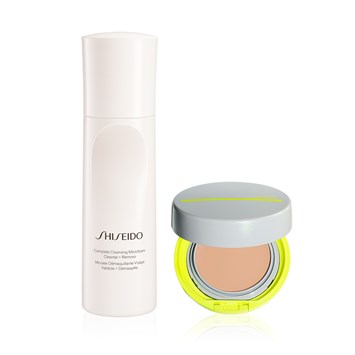 SHISEIDO - SUN DEFENCE & CLEANSE DUO - Güneş Koruyucu Kompakt BB Krem & Nemlendiren Cilt Temizleyici Köpük Seti