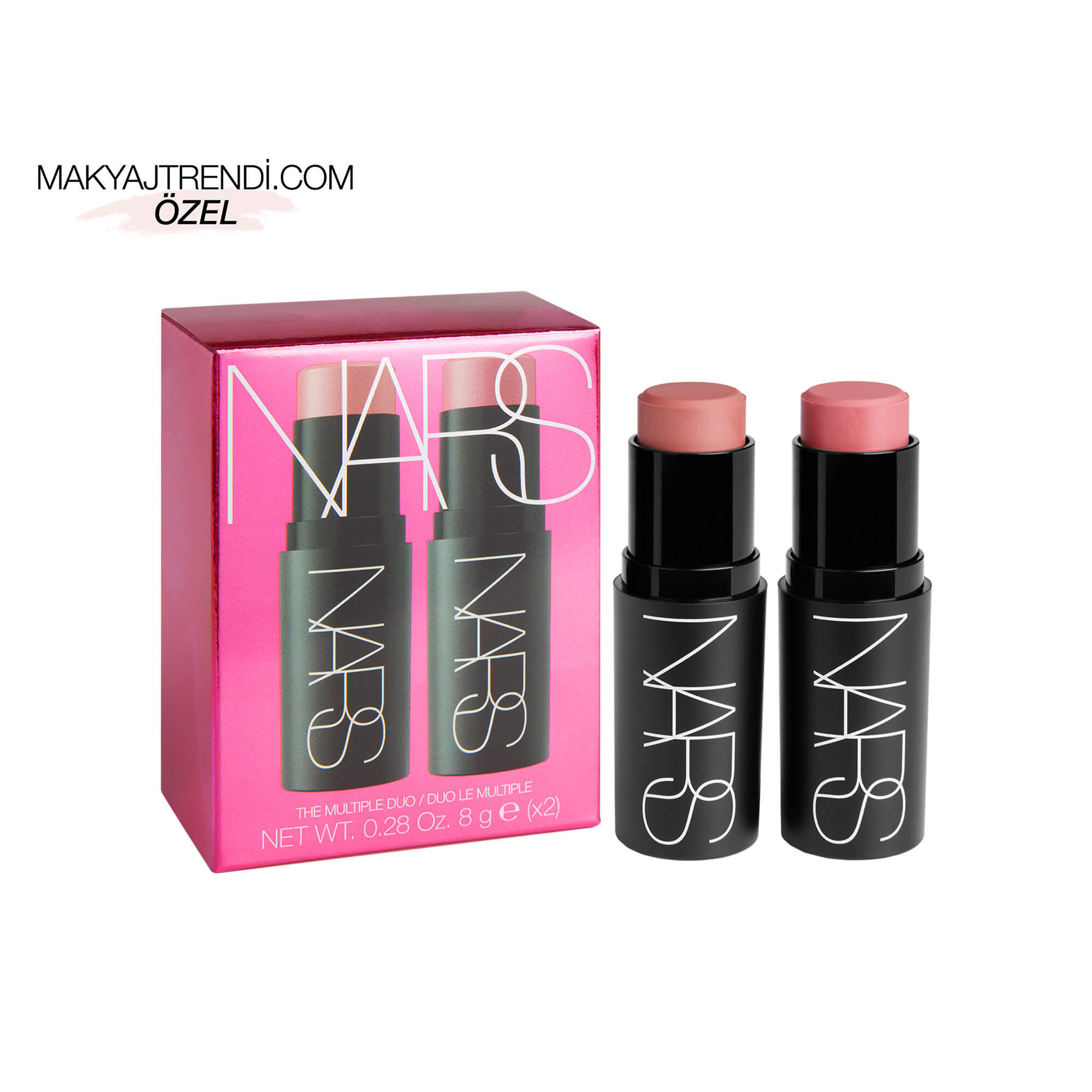 NARS - THE MULTIPLE DUO - Göz, Yanak ve Dudağa Uygulanabilen İkili Kremsi Stik Allık Seti