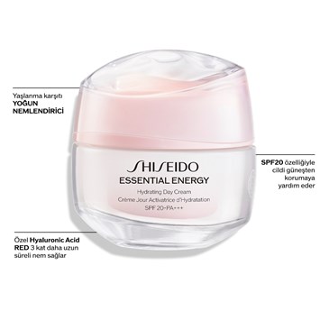 SHISEIDO - ESSENTIAL ENERGY HYDRATING DAY CREAM SPF20 - Hyalüronik Asit İçeren, Yaşlanma Karşıtı & Uzun Süreli Nem Sağlayan Gündüz Kremi