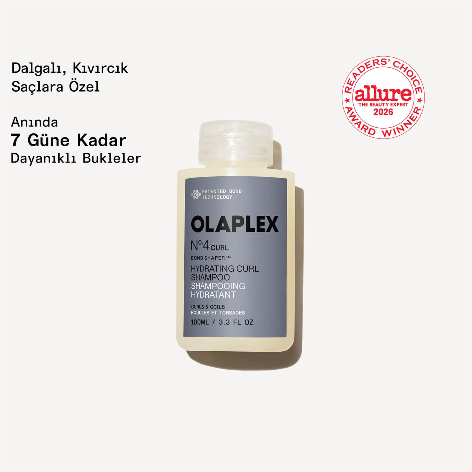 OLAPLEX - No. 4 CURL BOND SHAPER HYDRATING CURL SHAMPOO - Dalgalı, Kıvırcık Saçlar İçin Bukle Belirginleştirişi ve Nemlendirici Şampuan 