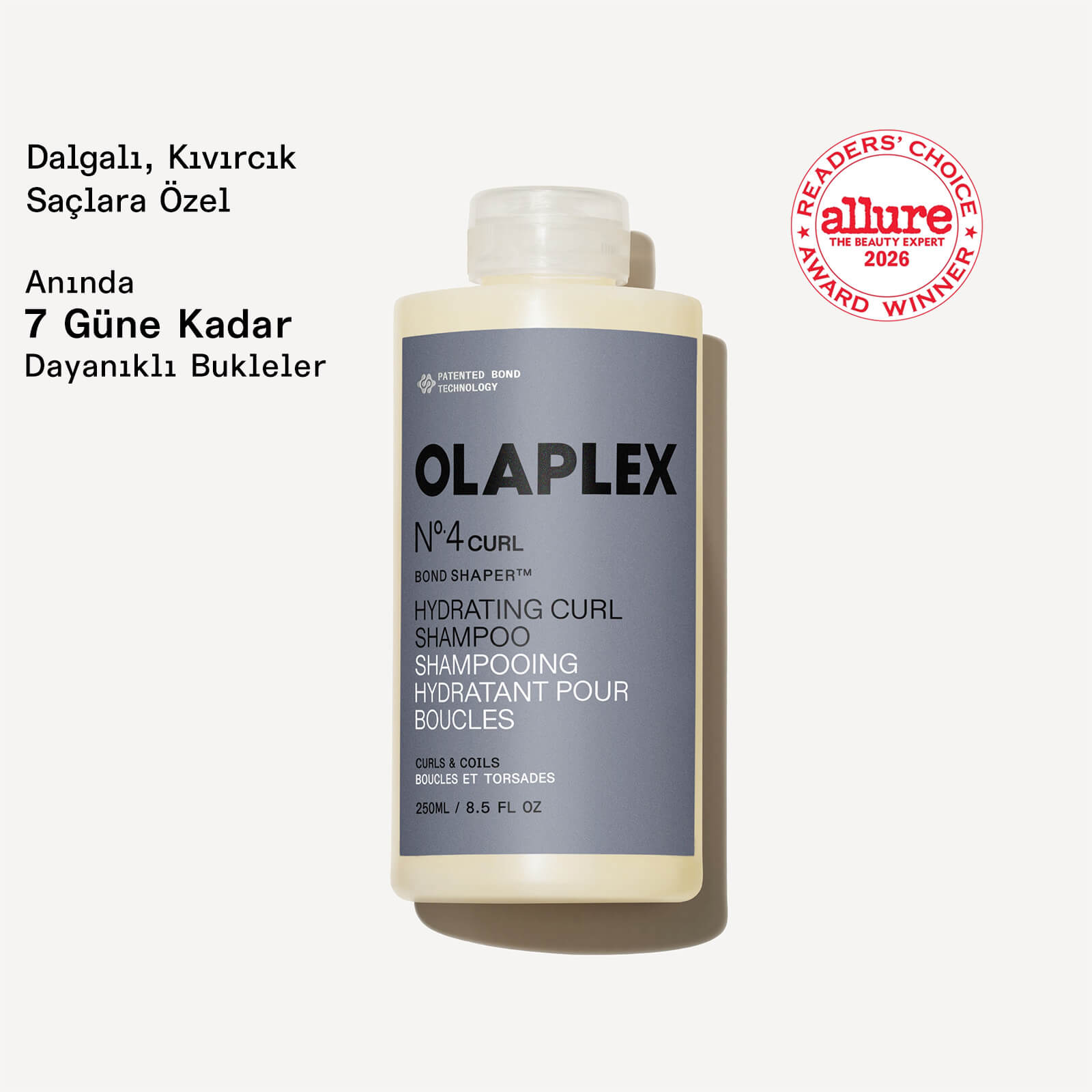 OLAPLEX - No. 4 CURL BOND SHAPER HYDRATING CURL SHAMPOO - Dalgalı, Kıvırcık Saçlar İçin Bukle Belirginleştirişi ve Nemlendirici Şampuan 
