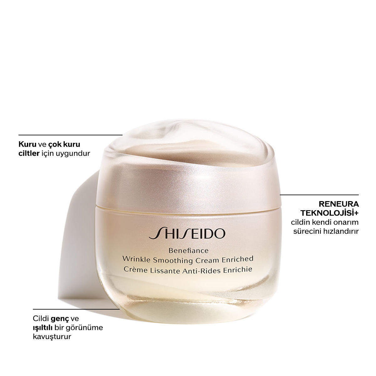 SHISEIDO - BENEFIANCE WRINKLE SMOOTHING CREAM ENRICHED 50ML - Kırışıklık Onarıcı Krem (Kuru ve Çok Kuru Ciltler)