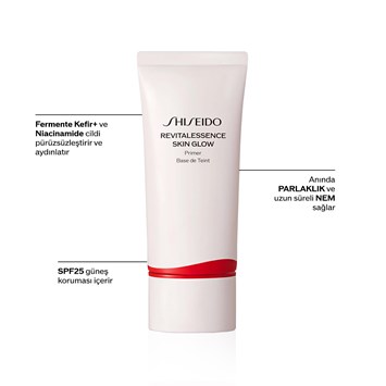 SHISEIDO - REVITALESSENCE SKIN GLOW PRIMER - Cilde Anında Parlaklık Veren & Uzun Süreli Nemlendirme Sağlayan Makyaj Bazı