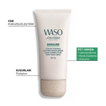 SHISEIDO - WASO SHIKULIME COLOR CONTROL OIL-FREE MOISTURIZER SPF30 - Cilt Tonunu Eşitleyen & Cildi Nemlendiren & Renkli Nemlendirici SPF30