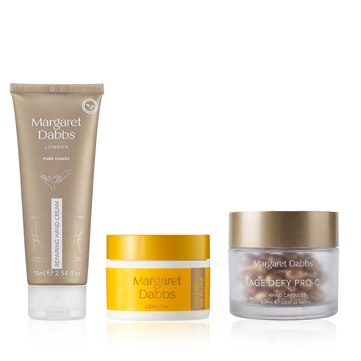 MARGARET DABBS LONDON - THE CASHMERE HANDS SET - Yaşlanma Karşıtı El Bakım Kapsülü & Kolajeni Artıran El Serumu & 72 Saate Kadar Nem Sağlayan, Onarıcı El Kremi Seti