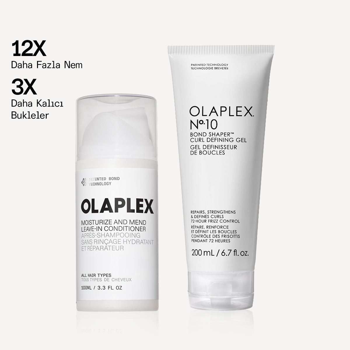 OLAPLEX - CURL DEFINE & MOISTURE DUO - Dalgalı, Kıvırcık Saçlar İçin Bukle Şekillendirici Jel & Bağ Güçlendirici Durulanmayan Saç Kremi Seti