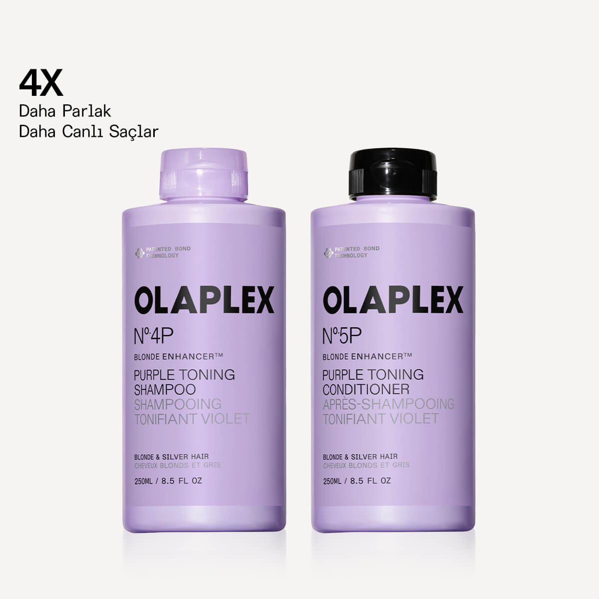 OLAPLEX - THE BRIGHTENING DUO - Sarı & Gri Saçların Rengini Koruyan & Bağ Güçlendirici Saç Bakım Seti