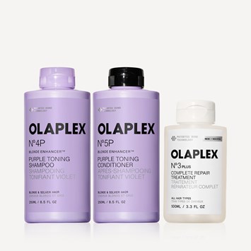 OLAPLEX - THE BLONDE & GREY HAIR-STRENGTHENING SYSTEM - Sarı & Gri Saçların Rengini Koruyan & Bağ Güçlendirici Saç Bakım Seti