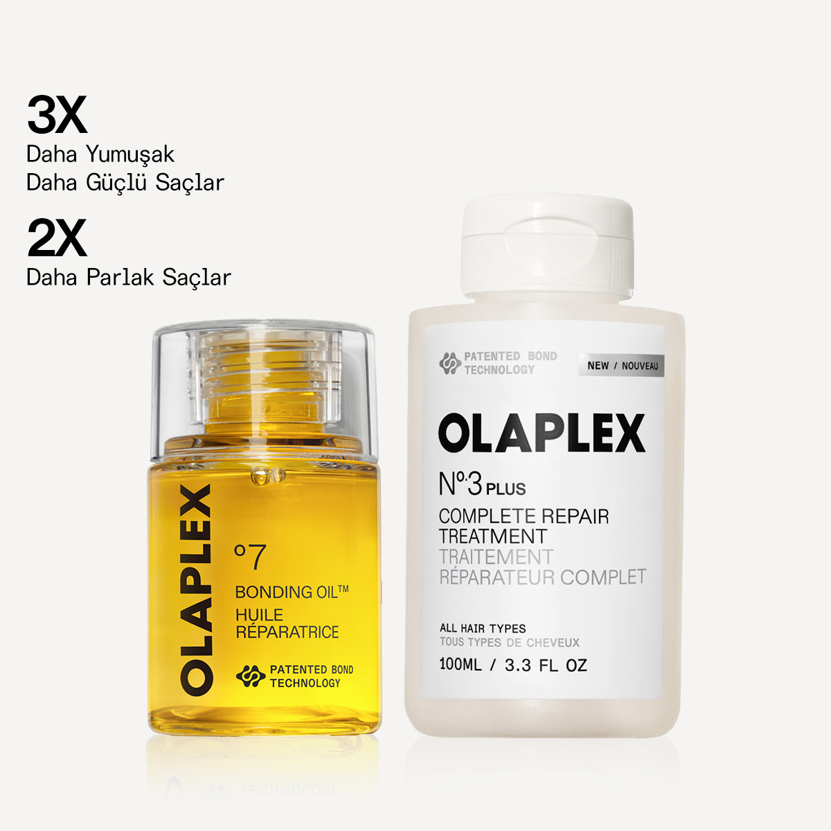 OLAPLEX - BEST SELLER DUO - Anında Yoğun Onarıcı & Bağ Güçlendirici İkili Saç Bakım Seti