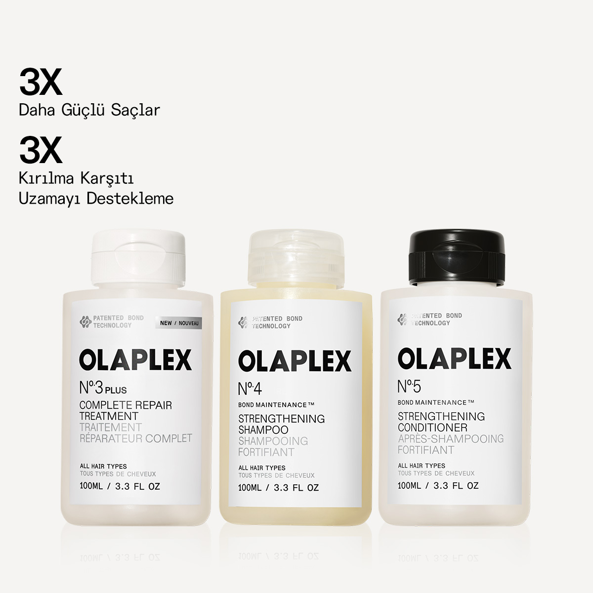 OLAPLEX - BOND MAINTENANCE SYSTEM TRAVEL TRIO - Seyahat İçin Bağ Güçlendirici & Anında Yoğun Onarıcı Üçlü Bakım Seti